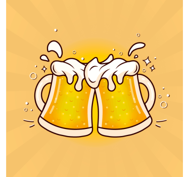 Beer mats cheers with beer mugs - TenStickers