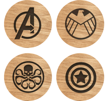 Avengers coasters set geeky coasters - TenStickers