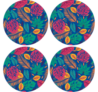Tropical leaf print coasters - TenStickers