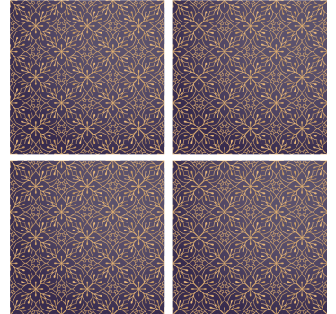 Flower print style coasters - TenStickers