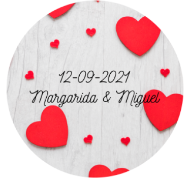Wedding coasters with heart and date personalization - TenStickers