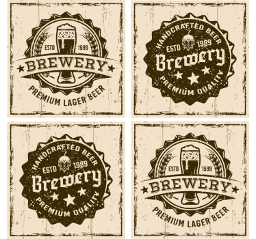 Beer mats vintage brewery badge design - TenStickers