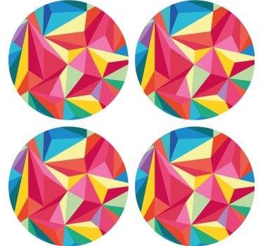 Coasters with vibrant geometric patterns - TenStickers