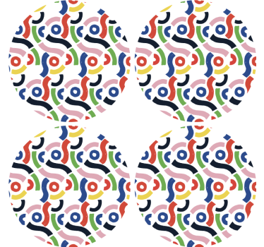 Coasters with colorful abstract designs - TenStickers