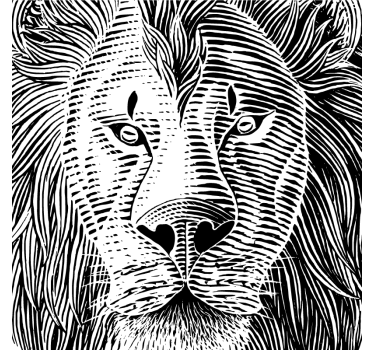 Geek coasters detailed lion illustration - TenStickers