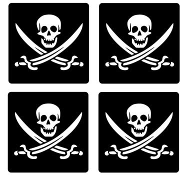 Pirate Jolly Roger geeky coasters - TenStickers