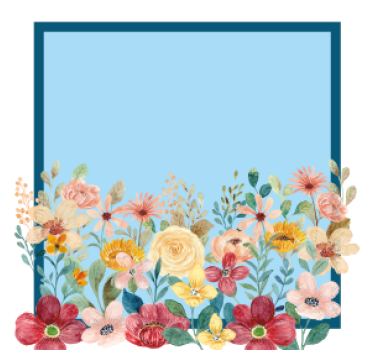 Personalisable coasters with floral border design - TenStickers