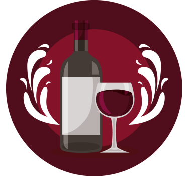 Beer mats with wine bottle and glass design - TenStickers