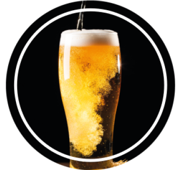 Beer mats bubbly beer in glass - TenStickers