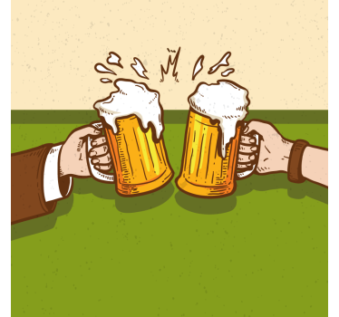 Cheers on the  beer coasters - TenStickers