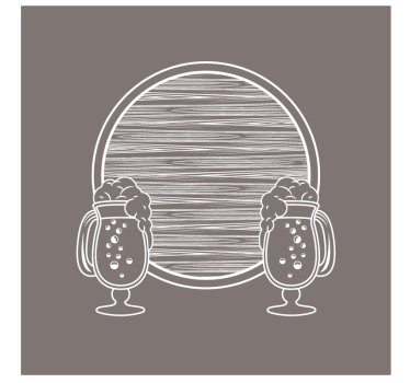 Hand drawn barrel beer coasters - TenStickers