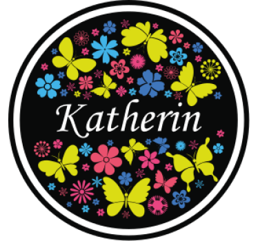 Personalizable coasters floral butterfly design - TenStickers
