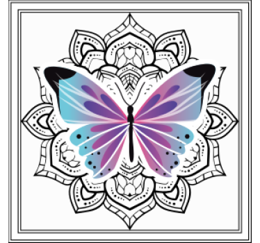 Colorful butterfly mandala coasters - TenStickers