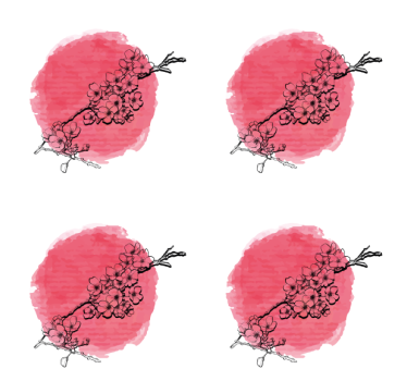 Floral outline on pink coasters - TenStickers
