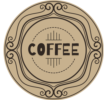 Personalisable coasters elegant coffee round design - TenStickers