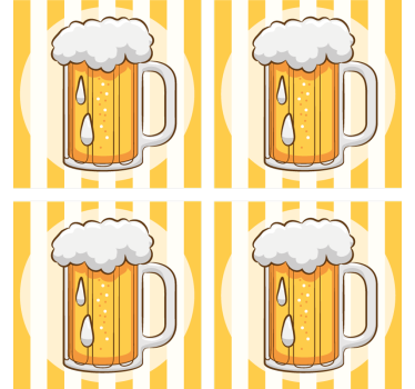 Beer mats with illustrated beer mug design - TenStickers