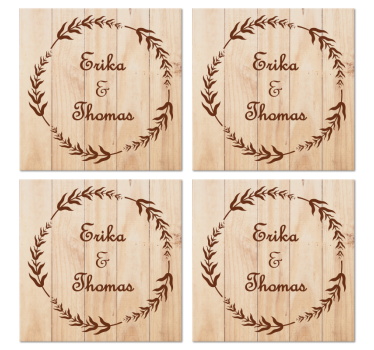 Wood olive branch coaster favors - TenStickers