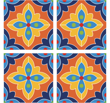 Vibrant floral illustration coasters - TenStickers