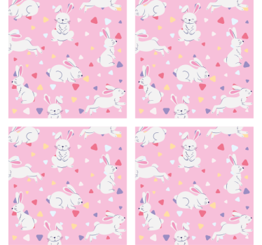 Personalisable coasters with fun bunny designs - TenStickers