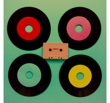 Geek coasters retro vinyl record set - TenStickers