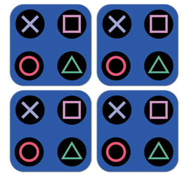 Funny colorful playstation pattern geeky coasters - TenStickers