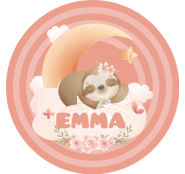 Personalisable coasters sloth moon floral - TenStickers