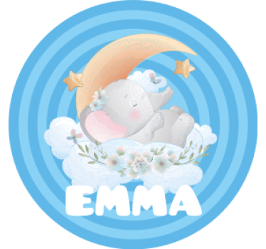 Personalisable coasters elephant moon stars - TenStickers