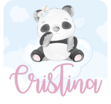 Personalisable coasters featuring a whimsical panda - TenStickers
