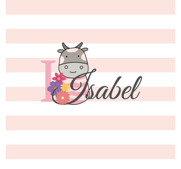 Personalisable coasters personalized floral cow design - TenStickers