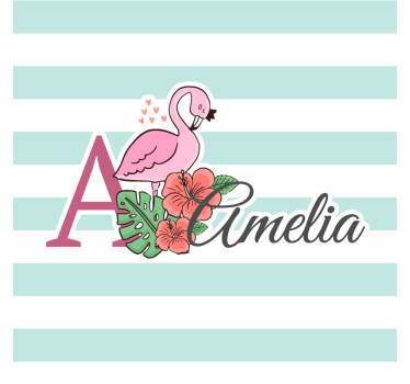 Personalisable coasters personalized flamingo floral - TenStickers