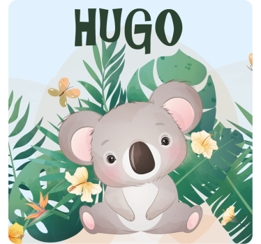 Personalisable coasters with cute koala art - TenStickers