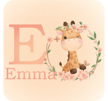 Personalisable coasters with adorable giraffe design - TenStickers