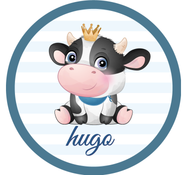 Personalisable coasters with cute cow illustration - TenStickers