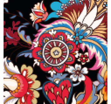 Coasters with vibrant floral design - TenStickers
