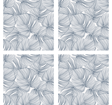 Coasters with leaf pattern design - TenStickers