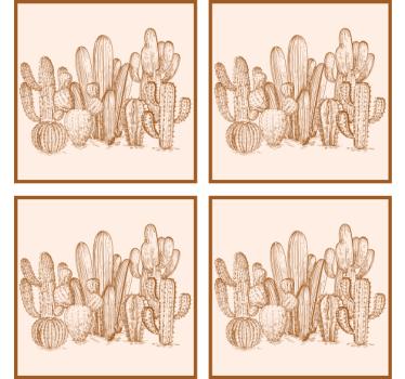 Cactus variety illustration coasters - TenStickers