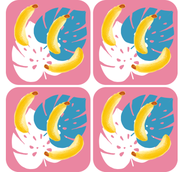Vibrant banana arrangement geek coasters - TenStickers