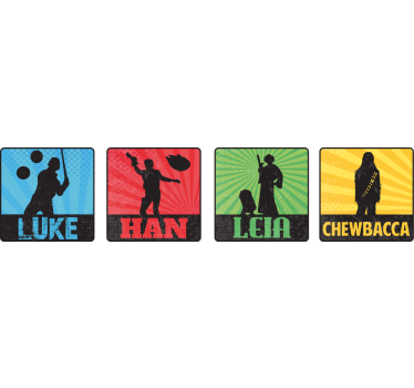 Geek coasters featuring iconic character silhouettes - TenStickers