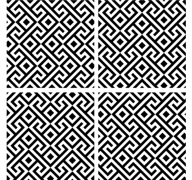 Coasters geometric black and white design - TenStickers