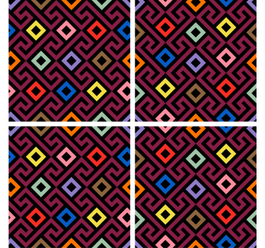 Coasters with vibrant geometric design - TenStickers