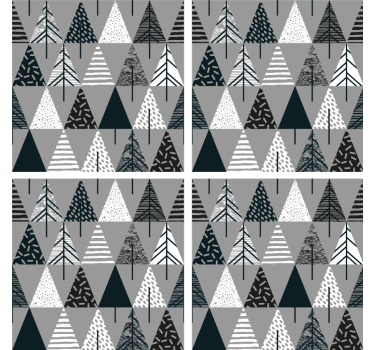 Geometric tree pattern coasters - TenStickers