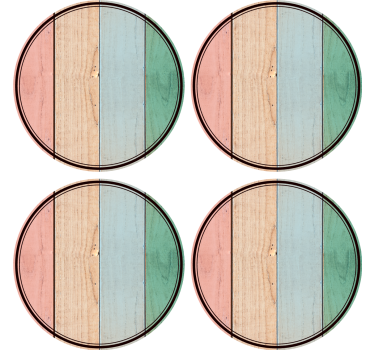 Coasters colorful wooden planks - TenStickers