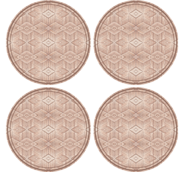 Coasters with geometric patterned circular design - TenStickers