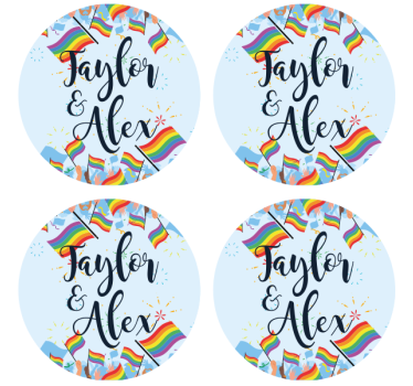 Beer mats rainbow flags celebration - TenStickers