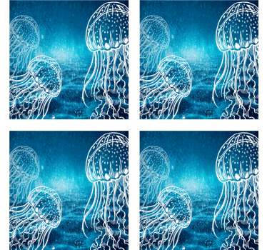 Coasters with elegant jellyfish patterns - TenStickers