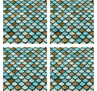 Coasters with scalloped layered design - TenStickers