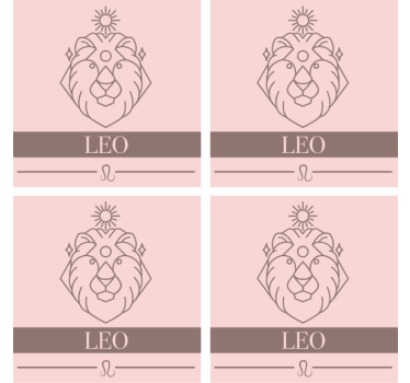Personalisable coasters minimalist leo emblem - TenStickers