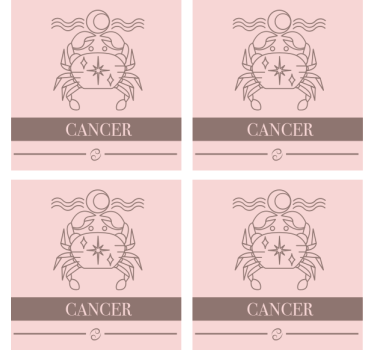 Personalisable coasters cancer zodiac symbol - TenStickers