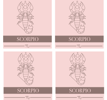 Personaliseable coasters with scorpio symbol - TenStickers