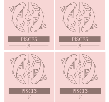 Personalised coasters pisces zodiac fish symbol - TenStickers